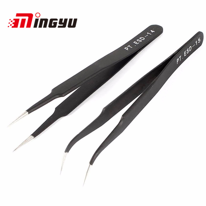 Soldering Iron Kit - 2PCS ESD-14 ESD-15 Anti-static Curved Straight