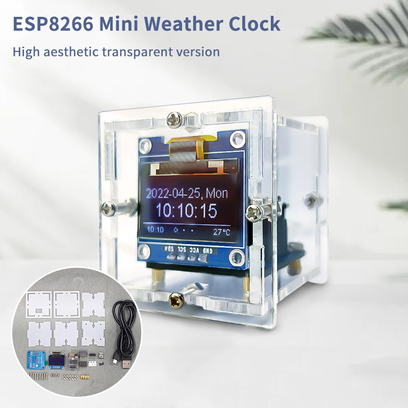 ESP8266 Mini Weather Clock Kit - огляд і ціна Diy Electronics Supplies