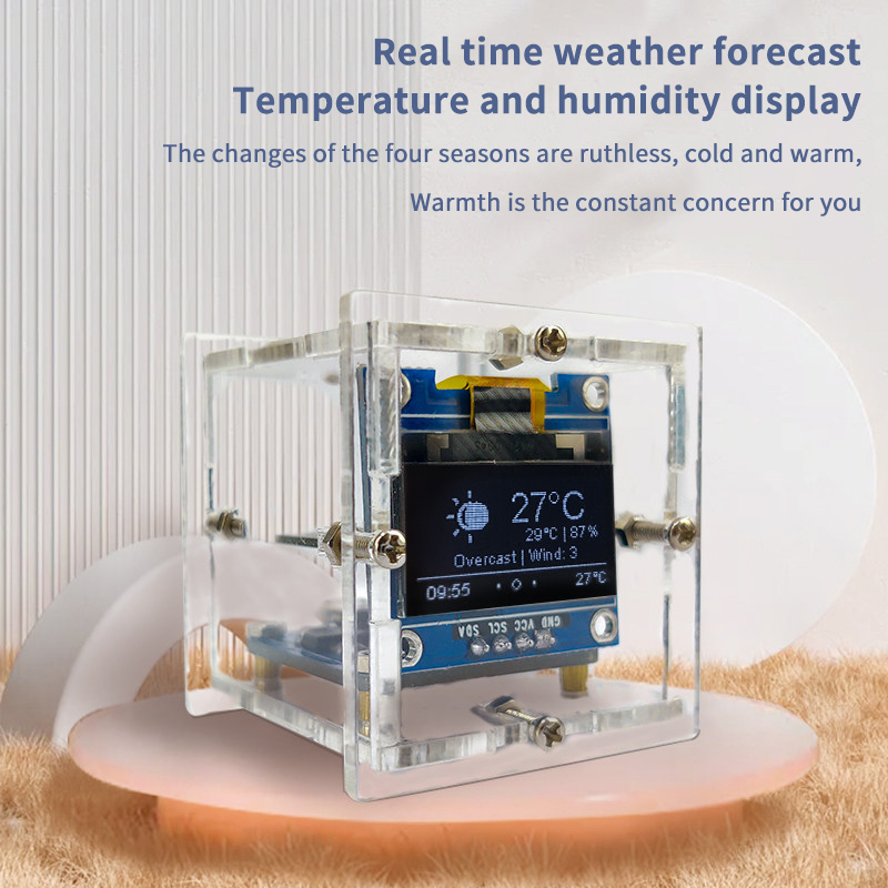 ESP8266 Mini Weather Clock Kit - огляд і ціна Diy Electronics Supplies