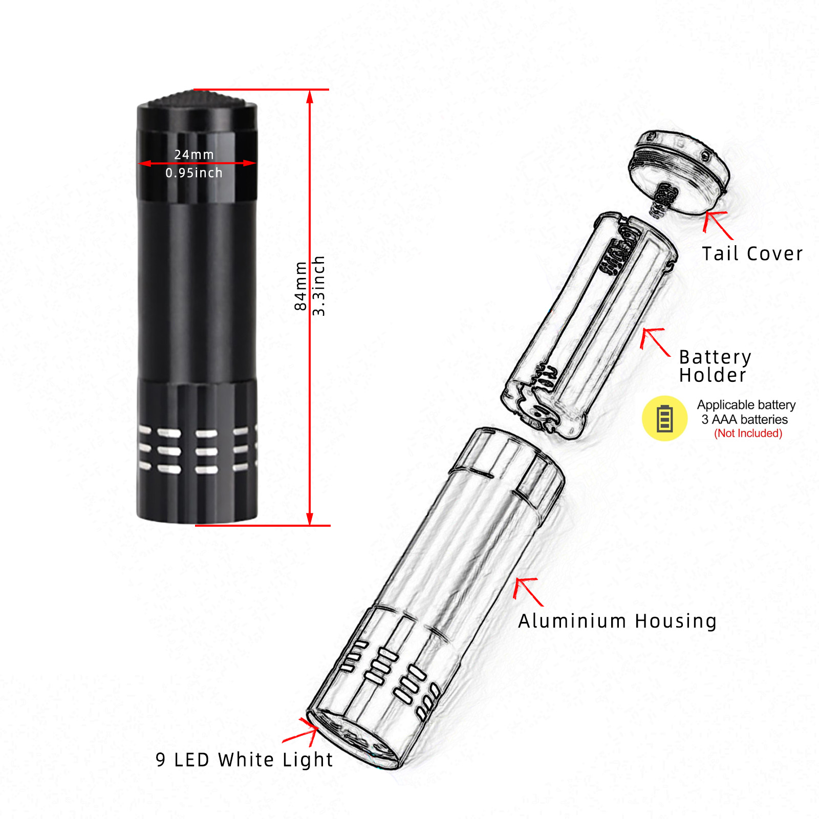 20pcs Customize Flashlight Log - огляд і ціна Diy Halloween Electronics