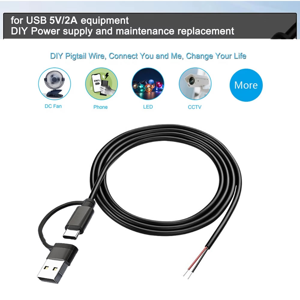 DC 2 Pin Power Cable USB and T - огляд і ціна Diy Robot Electronics Kit