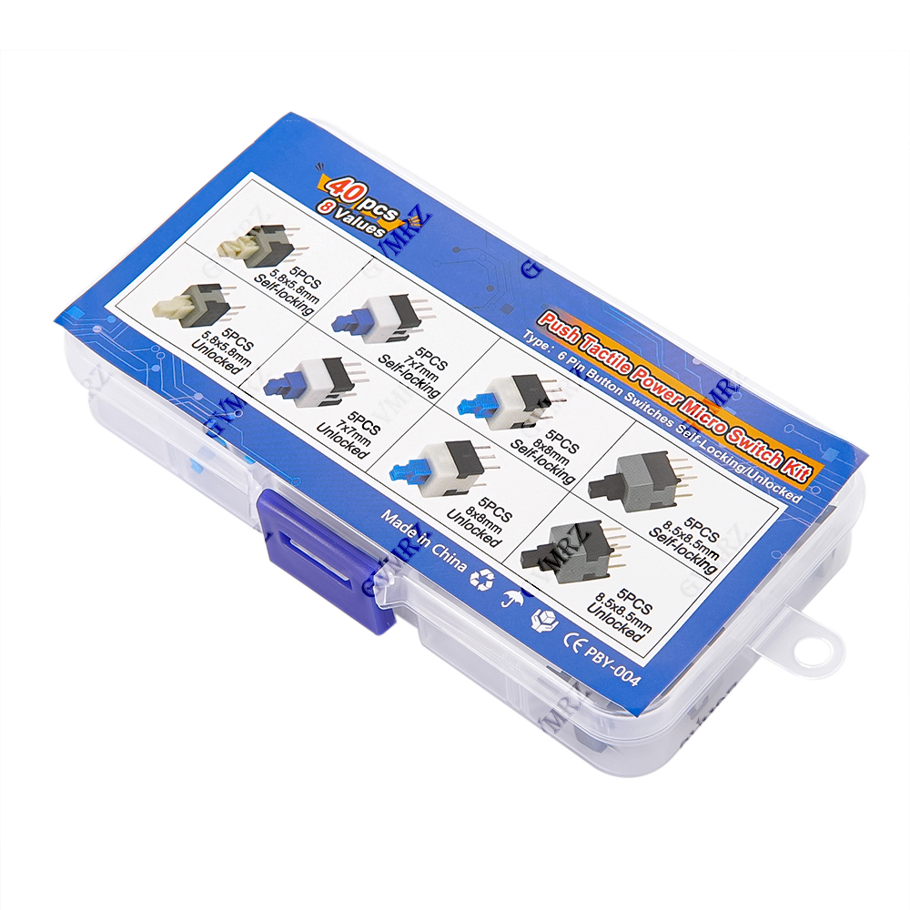 40PCS 8Values Push Tactile Mic - огляд і ціна Diy Electronics Supplies