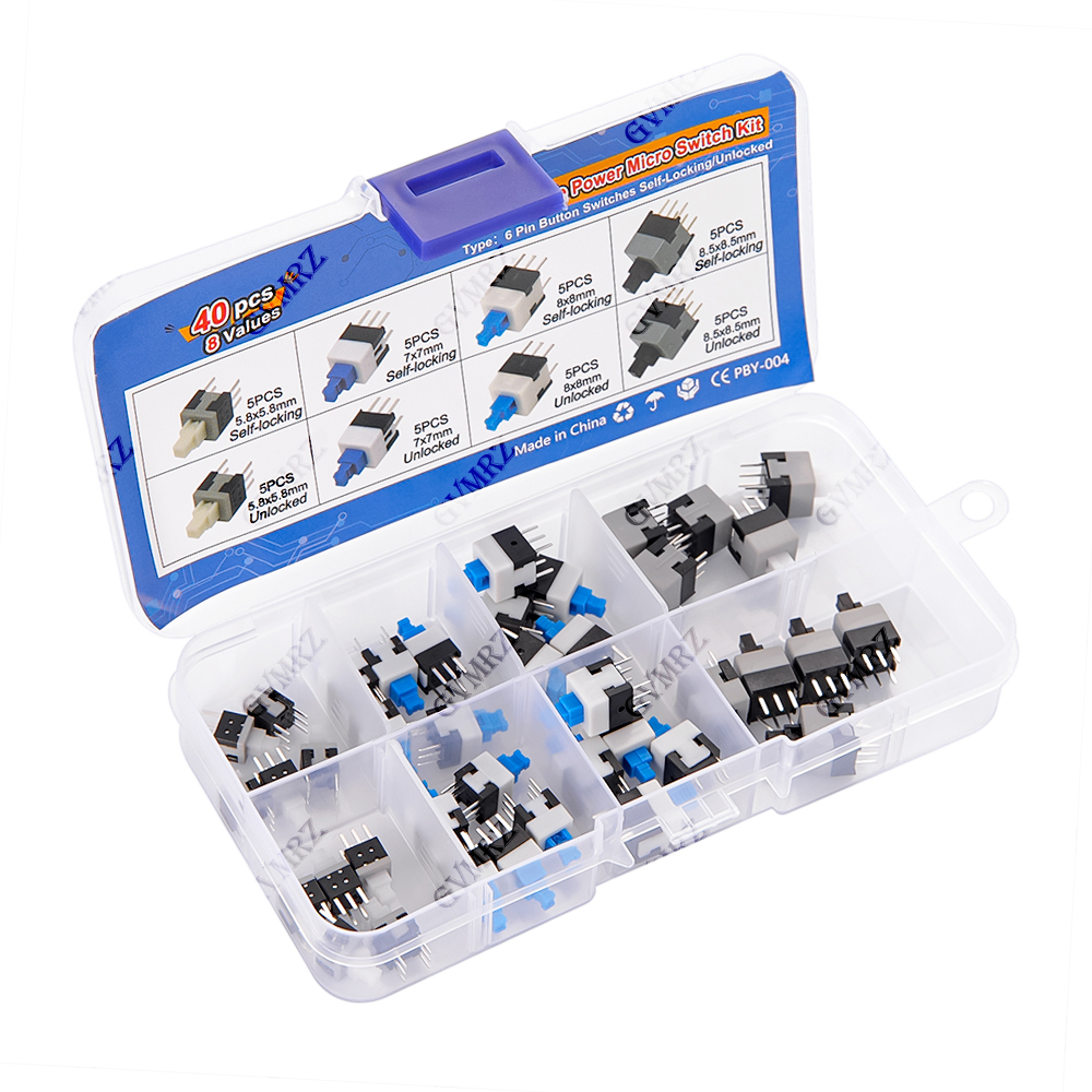 40PCS 8Values Push Tactile Mic - огляд і ціна Diy Electronics Supplies