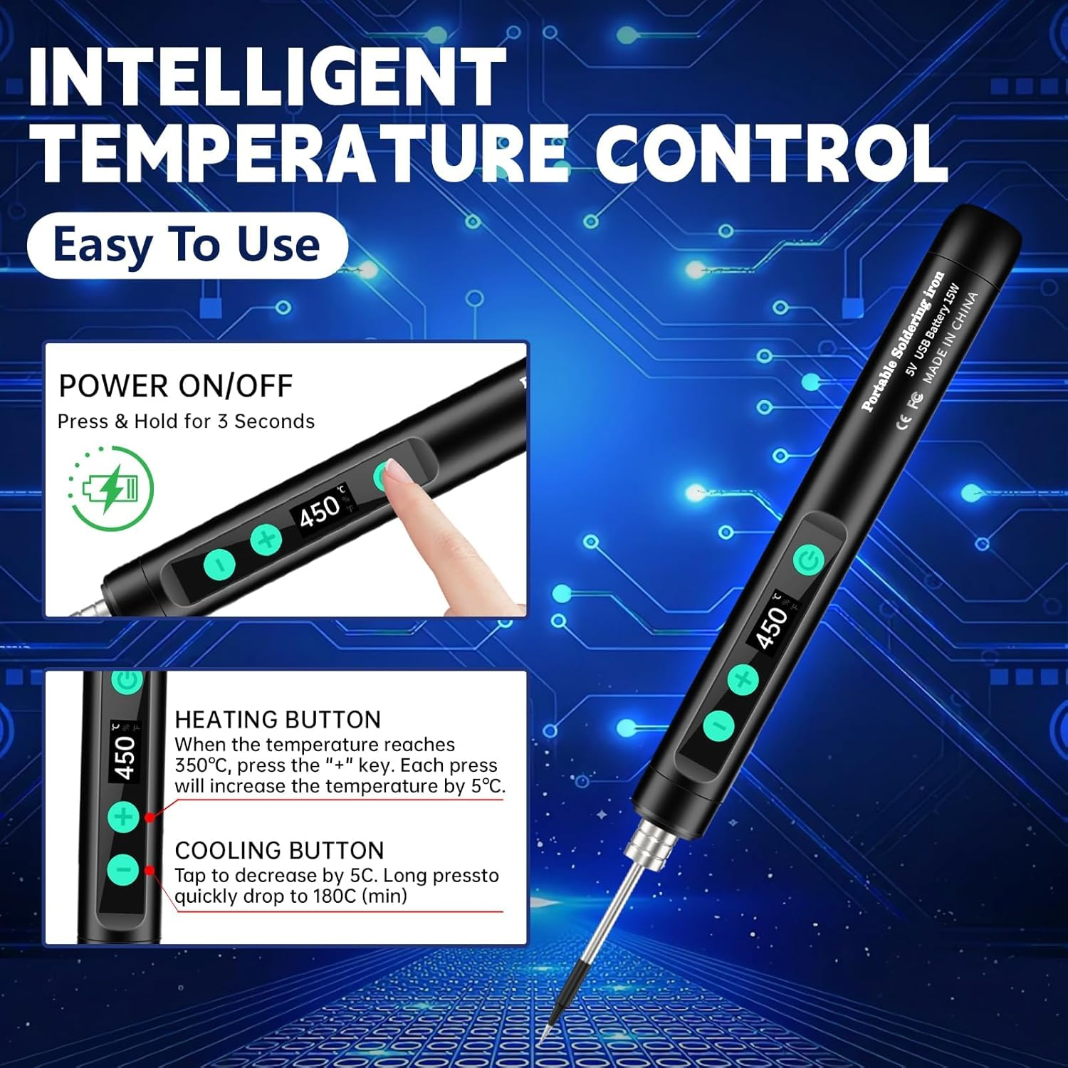 USB Rechargeable Digital Solde - огляд і ціна Soldering Iron Kit