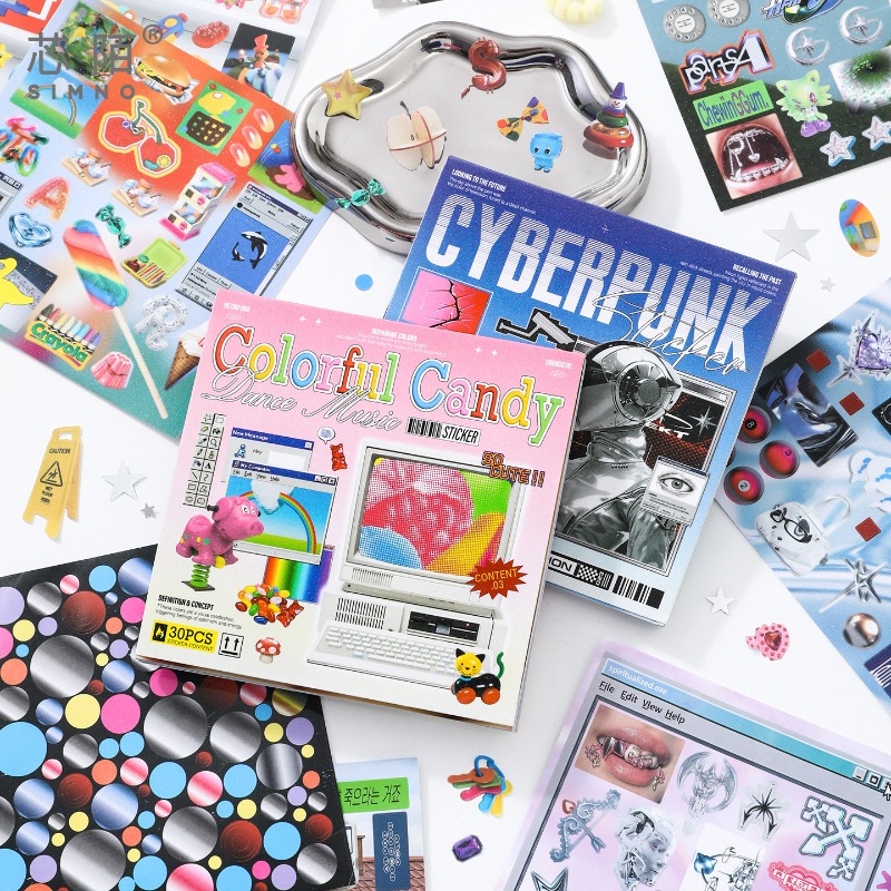 Cyberpunk Theme Die-Cut Sticke - огляд і ціна Diy Electronics Book
