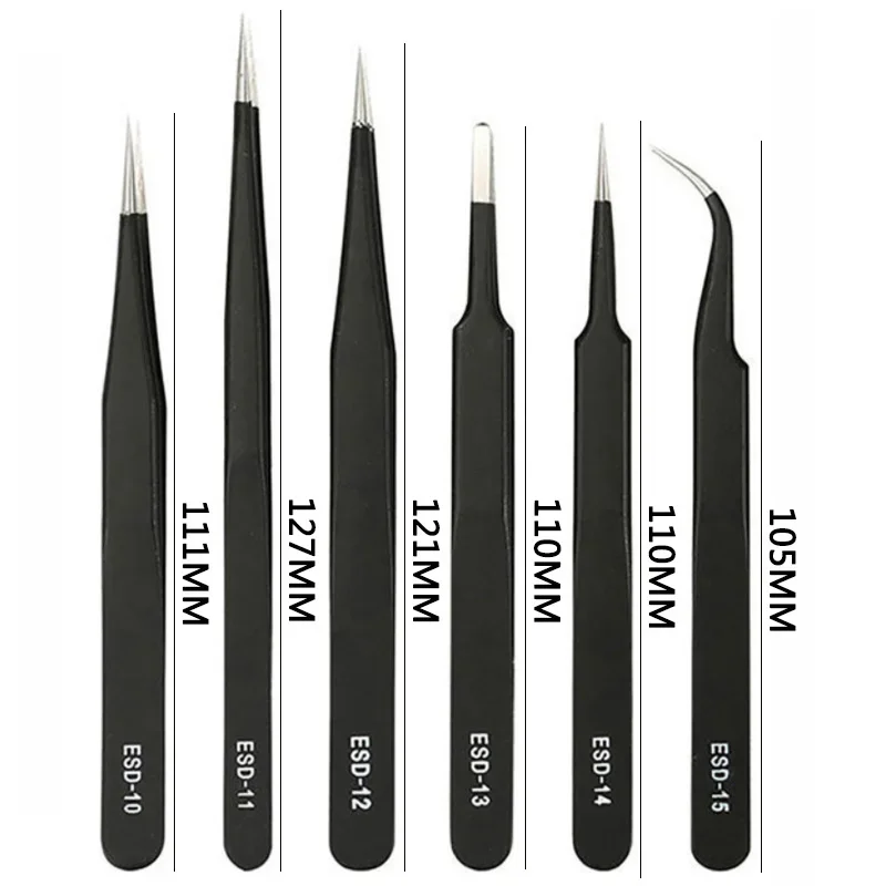 6PCS Precision Tweezers Set ES - огляд і ціна Soldering Iron Kit