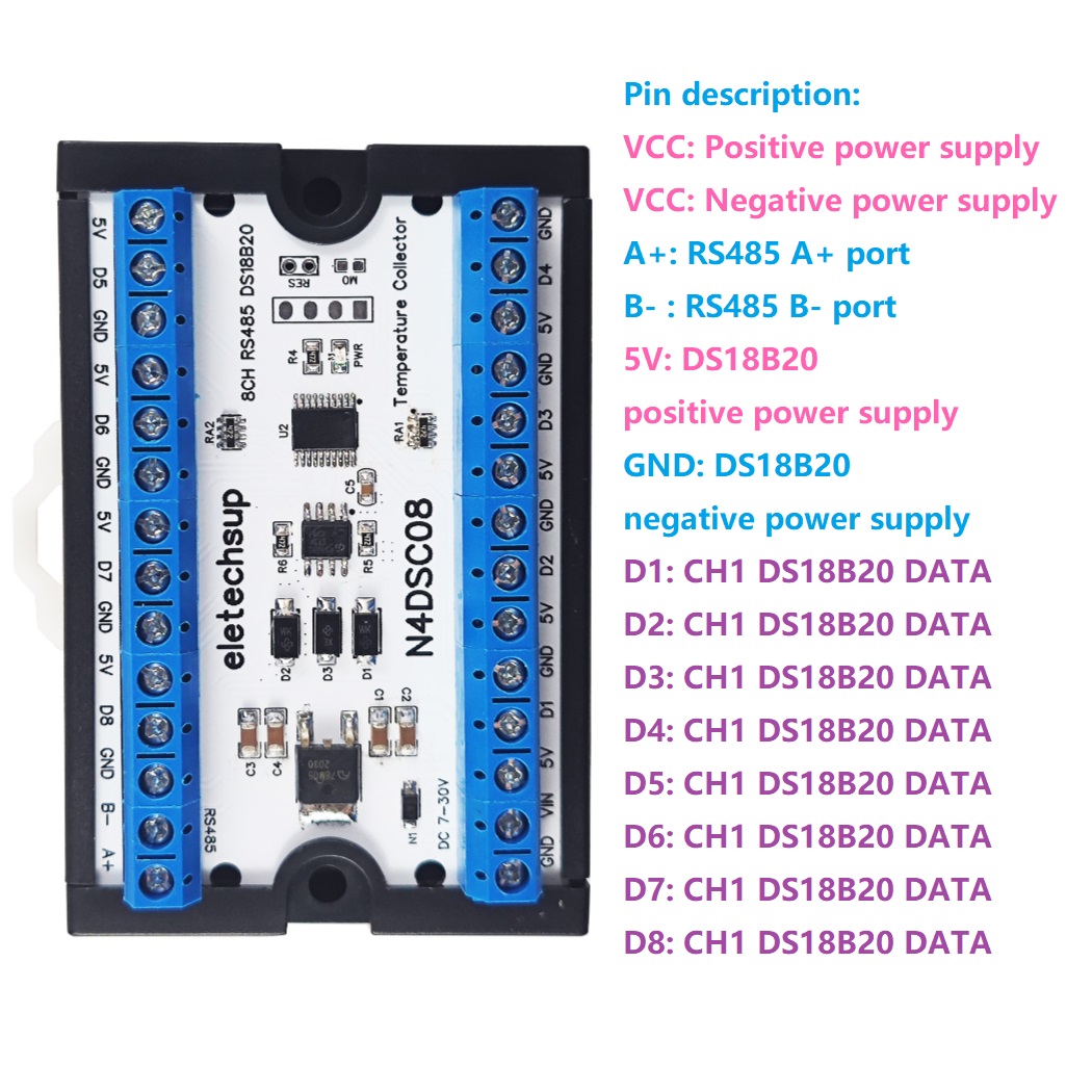 8-Way 1-Wire DS18B20 Digital T - огляд і ціна Ds18B20 Temperature Sensor