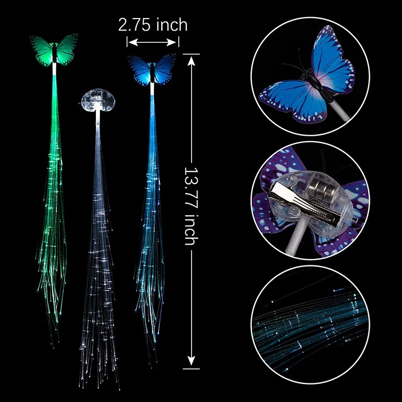 1-10PCS LED Glowing Hair Braid - огляд і ціна Diy Halloween Electronics
